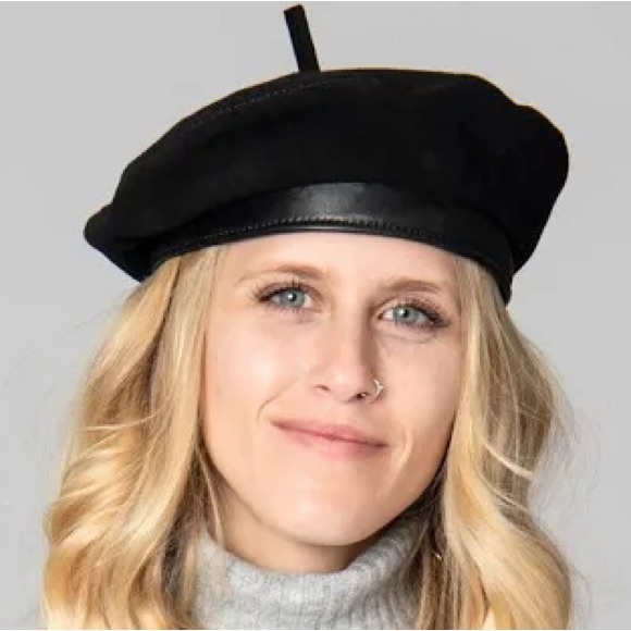 Anthropologie & Trina Turk Providence Beret / suede & leather - NWT main image 10